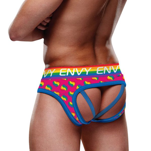 Rainbow Hearts Bubble Butt Jock